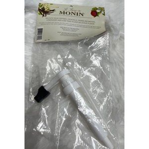 Monin .25 oz (1/4 oz) Flavoring Syrup Pump for 750mL Glass Bottles, White